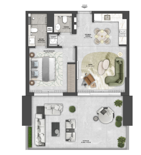 Arancia Yards 1BHK floor plan