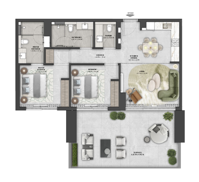Arancia Yards 2BHK floor plan B