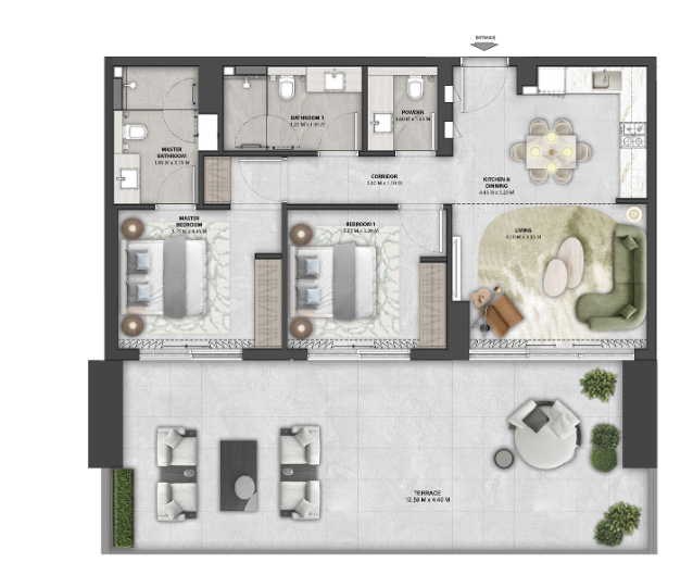 Arancia Yards 2BHK floor plan A