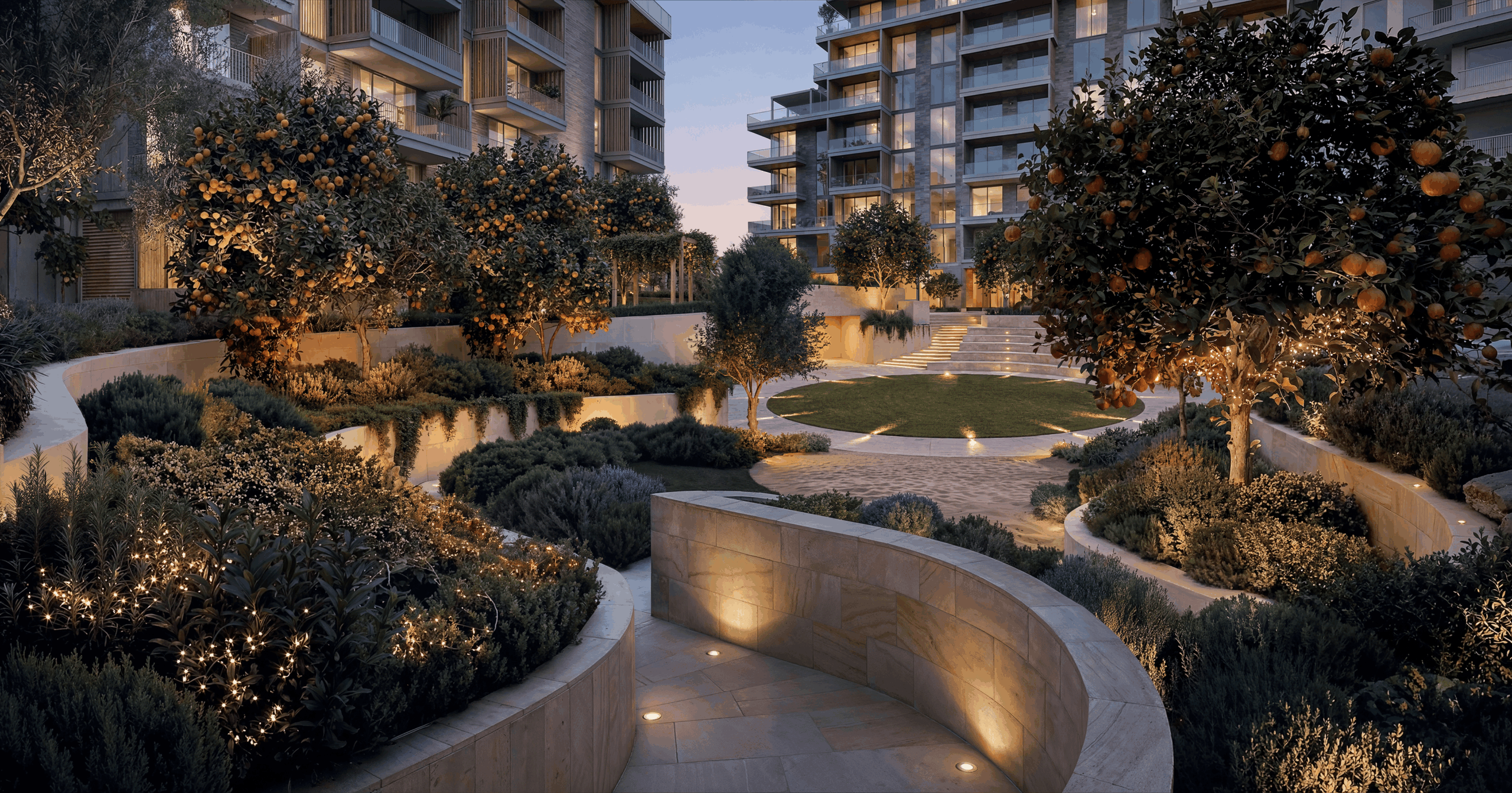 Arancia Yards green community walkways