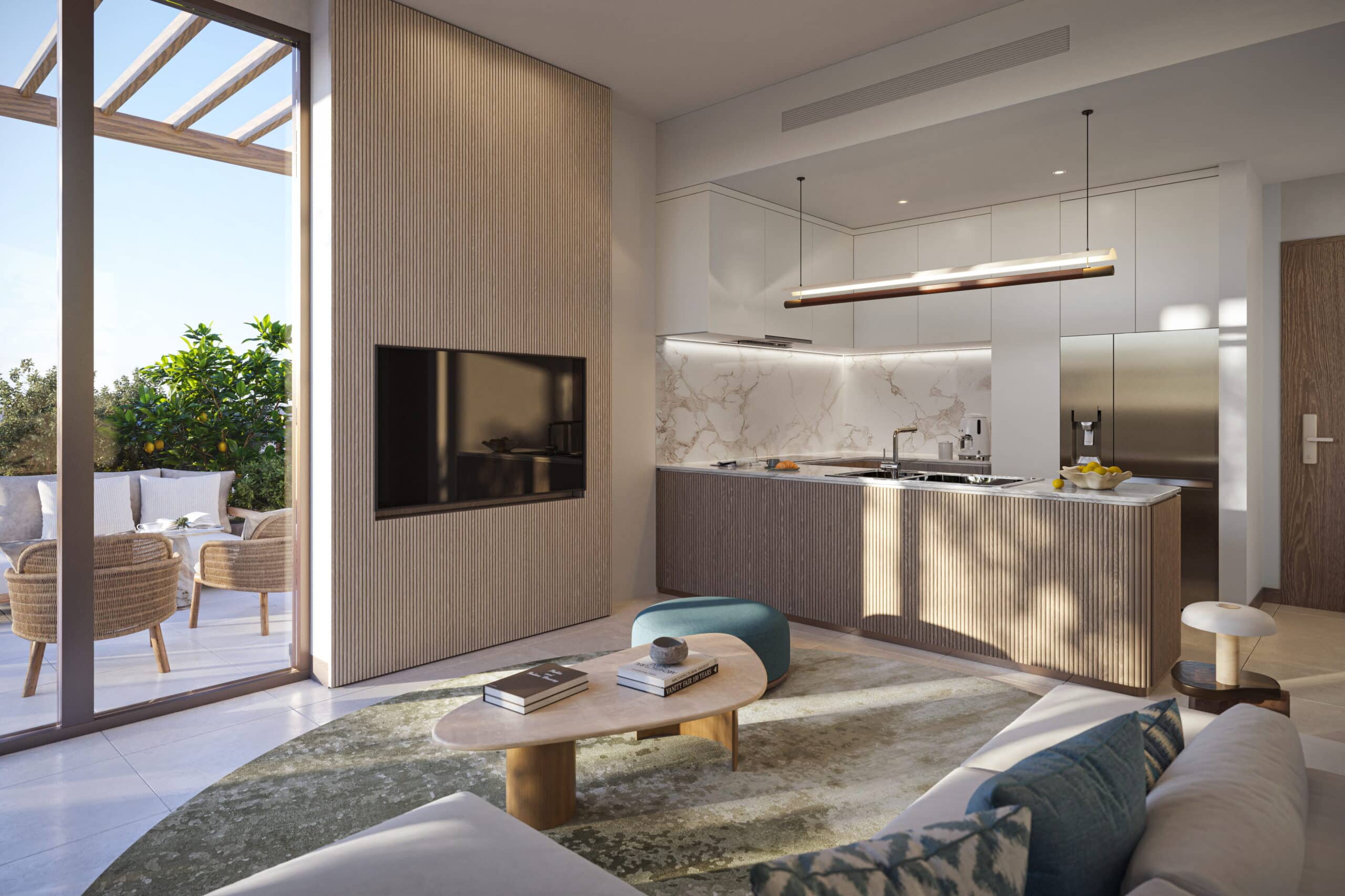 Living and kitchen